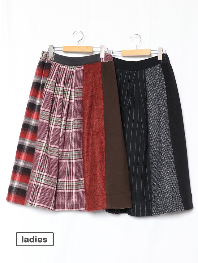 ウールミックスサイドギャザースカート