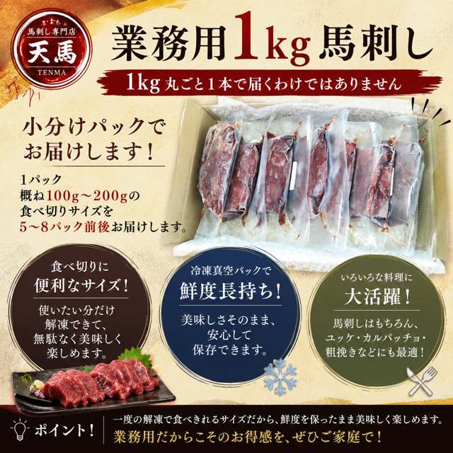 業務用1kg】 馬刺し赤身ロース