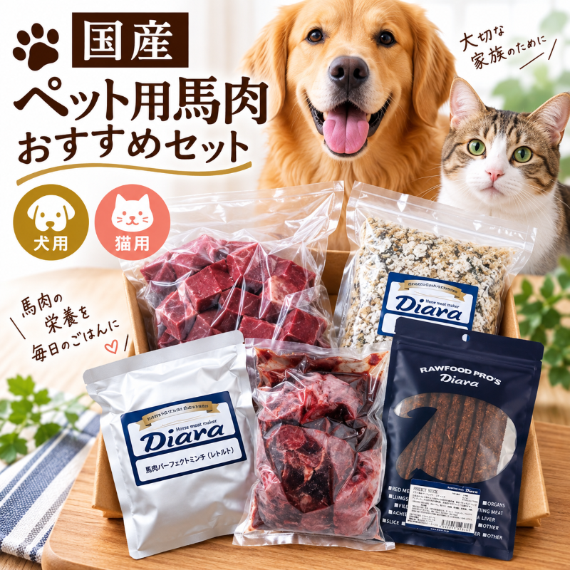 【送料無料】【国産】ペット用馬肉 おすすめセット ペットフード 犬 猫