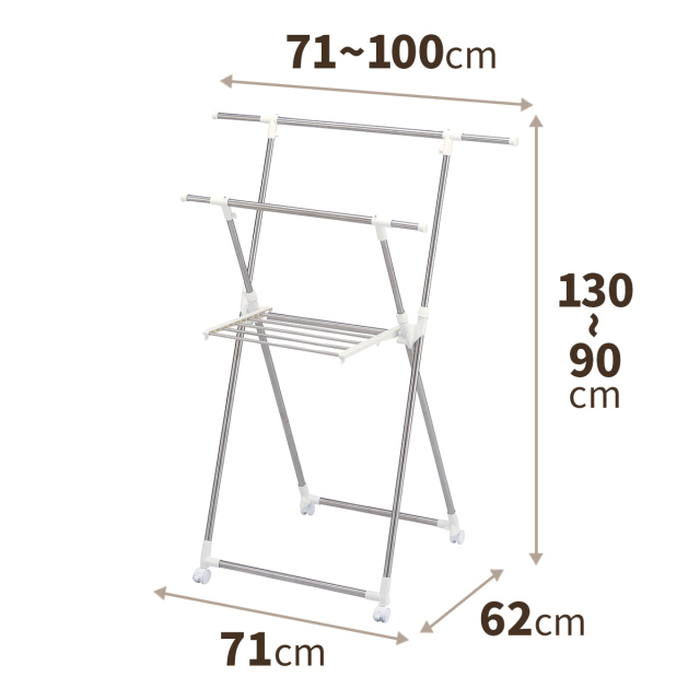 ポーリッシュ 伸縮式室内物干しX型コンパクト PS-23
