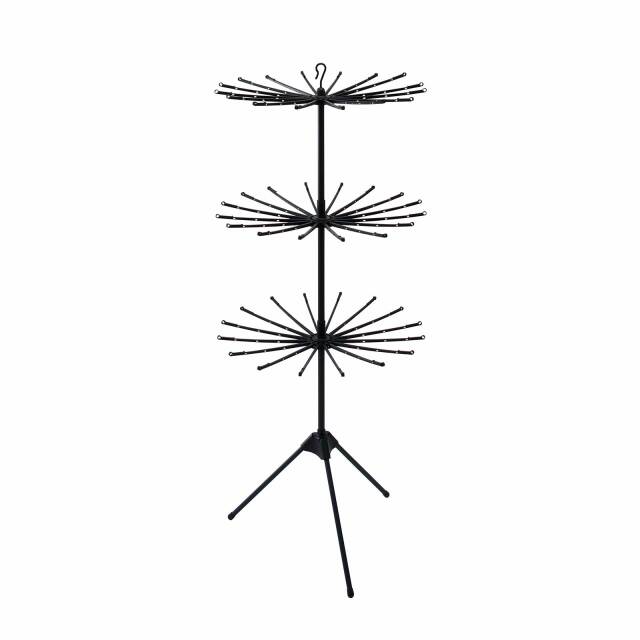 ポーリッシュ ブラック物干し パラソルスタンド3段 PSBK-08
