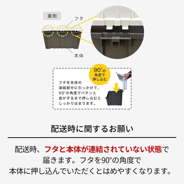 大きく開くコンテナー