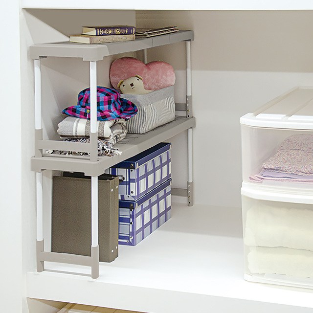 ピタッ！と伸びるん棚 クローゼット用レギュラータイプ 2台入 テンマ