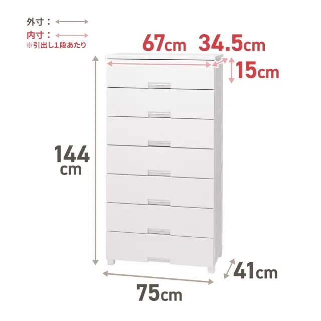 【引渡決定】チェスト　 期間限定大特価】天馬 Fits フィッツチェスト 7505 幅75cm 5段 ロック