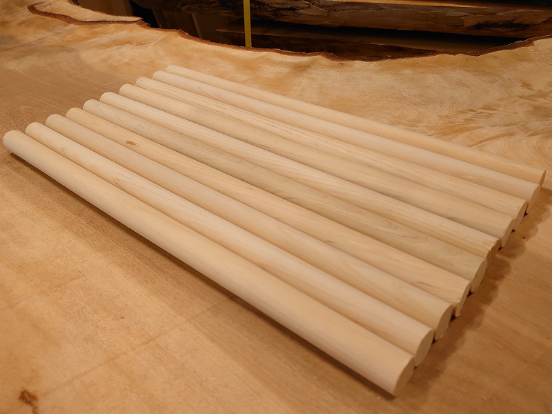 丸棒　ヒバ　バチ用　青森産希少材　４００×２０丸１０本セット　乾燥材　ＨＢ－０２