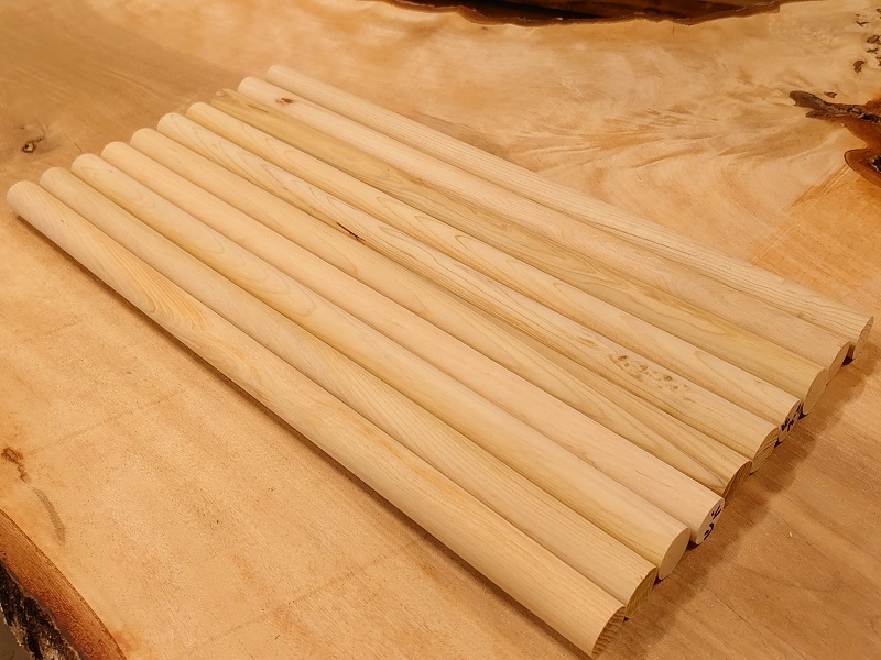 丸棒　ヒバ　バチ用　青森産希少材　４００×２０丸１０本セット　乾燥材　ＨＢ－０２アウトレット
