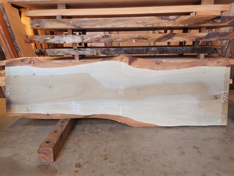 HO-６０１　朴ホウノキほうのき　国産　天然耳付板　２１２０×６５０　電気カンナ加工済【天然乾燥材】