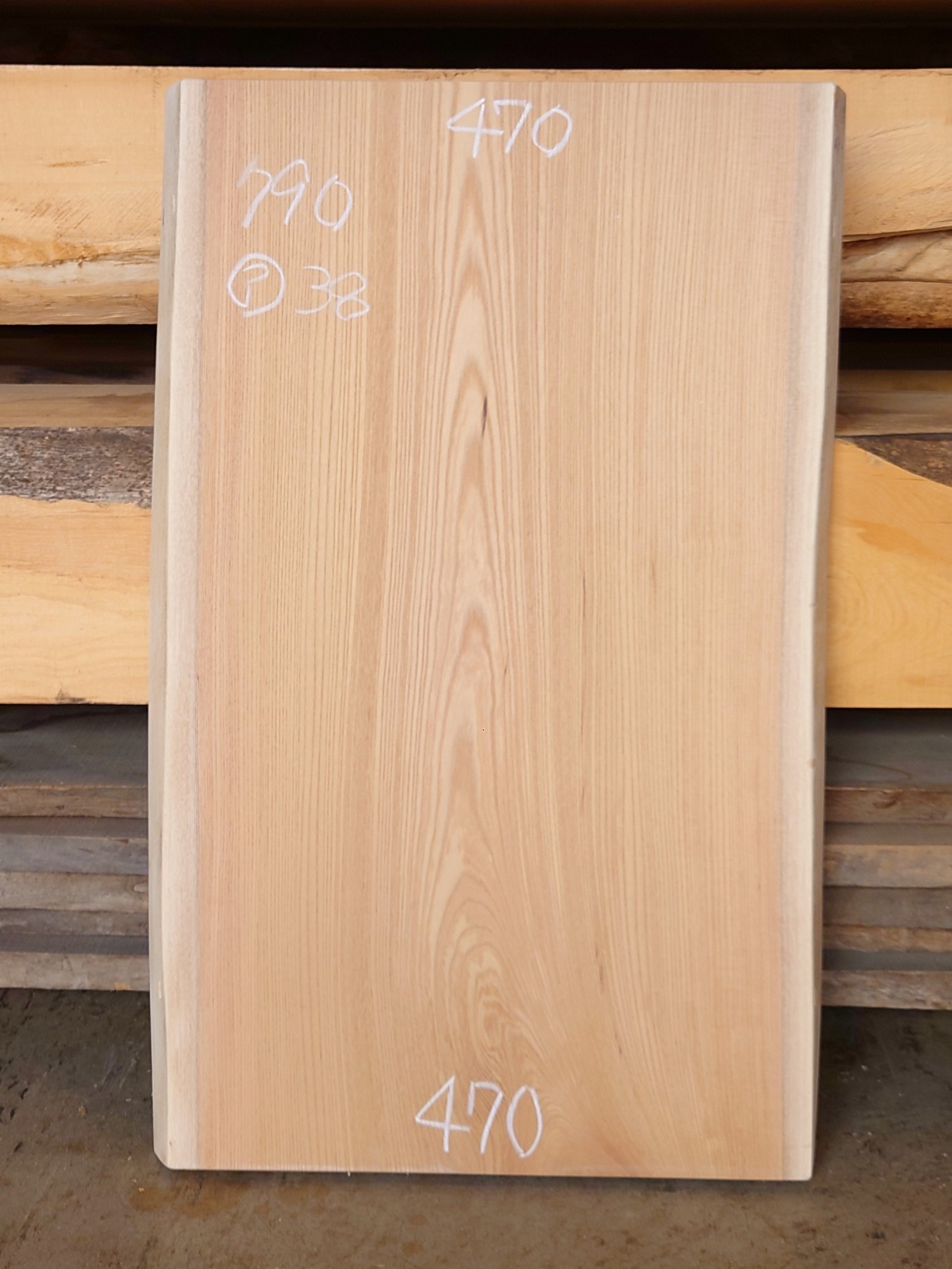 Ｋ-８９７　欅ケヤキ　国産　看板用板　７９０×５００【仕上げ加工済】【天然乾燥材】