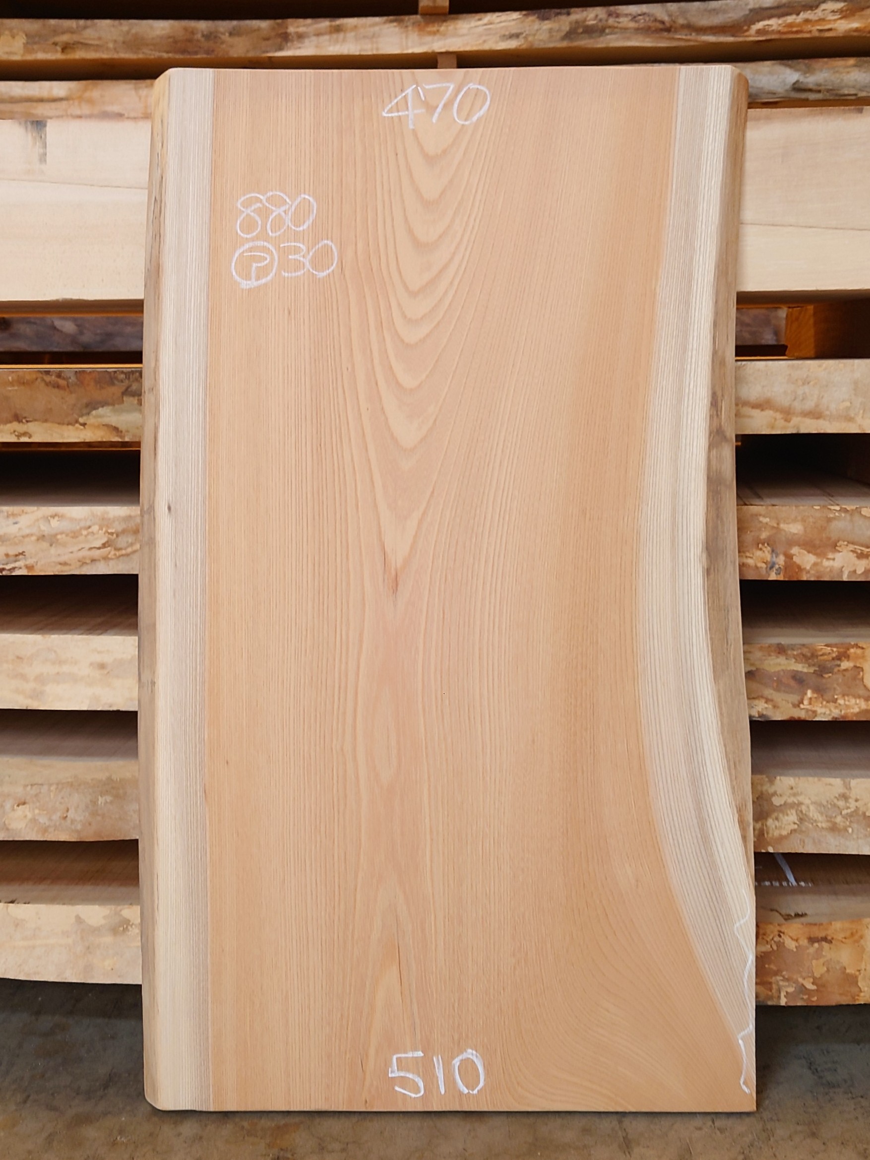 Ｋ-９３４　欅ケヤキ　国産　看板用板　８８０×５００【サンダー加工済】【天然乾燥材】