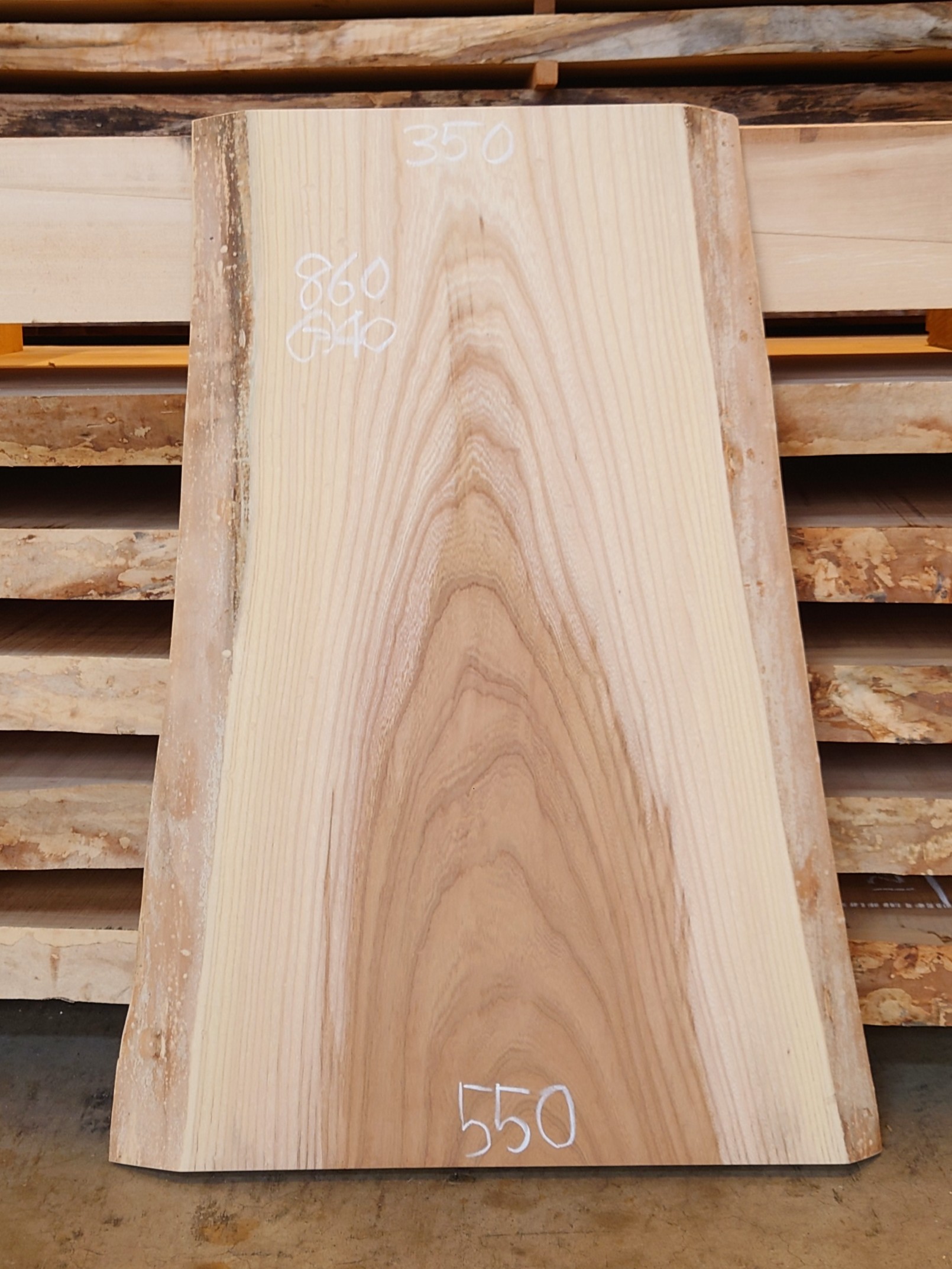 Ｋ-９３５　欅ケヤキ　国産　看板用板　８６０×６５０【サンダー加工済】【天然乾燥材】