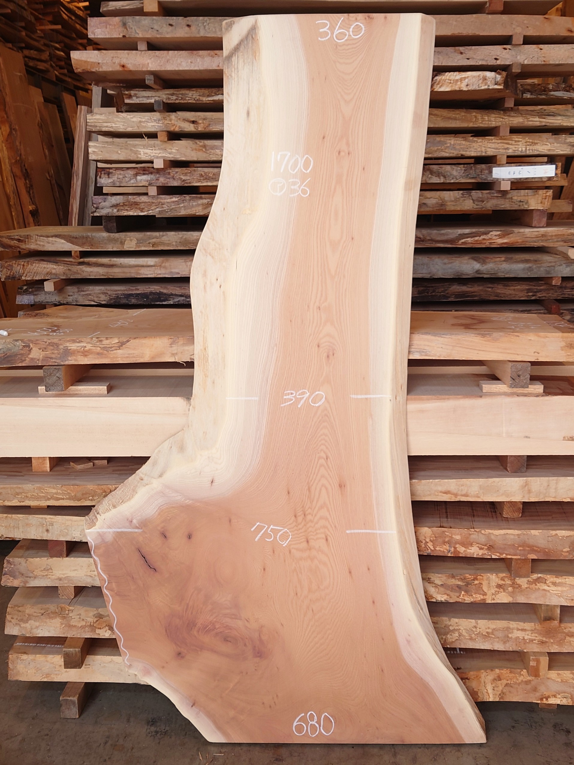 Ｋ-９３７　欅ケヤキ　国産　看板用板　１７００×７００【サンダー加工済】【天然乾燥材】