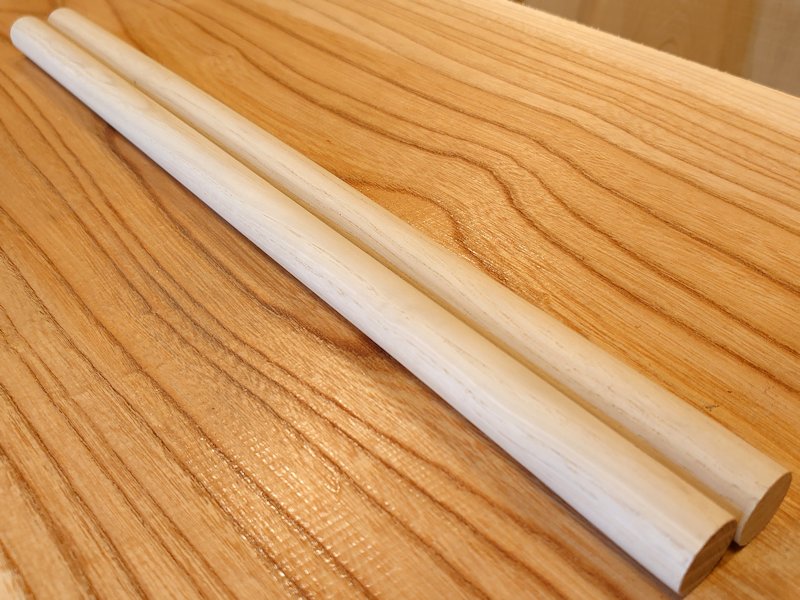 丸棒　バチ用　栗クリくり　４５０×２０丸 ２本セット　乾燥材　ＫＵ－０１