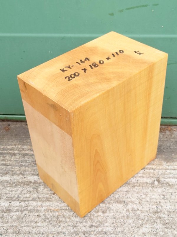 ＫY-１６４　榧カヤかや　国産　彫刻用材　２００×１８０×１１０【天然乾燥材】