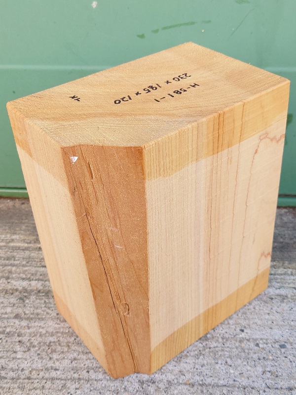 H-581 国産 桧ヒノキひのき 彫刻用 230×185×120【天然