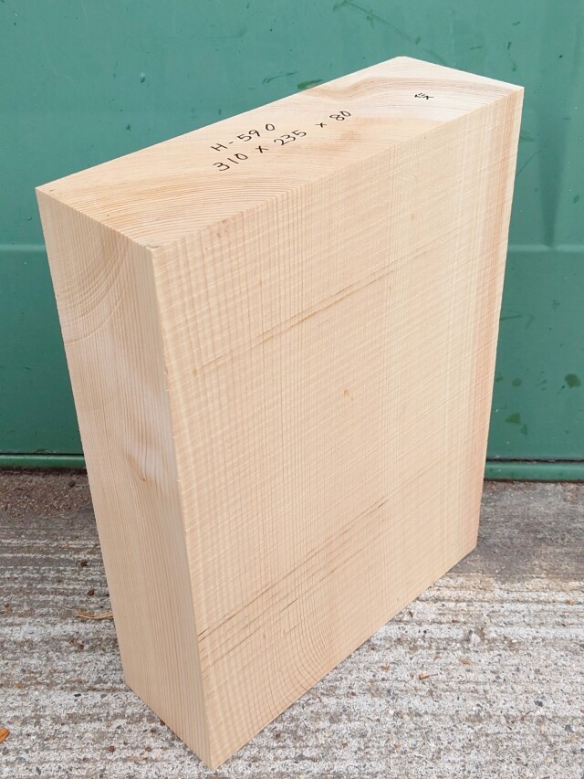 H-590 桧 檜ヒノキひのき能面 柾目 彫刻用 310×240×80