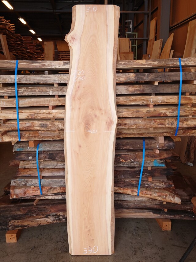 Ｋ-８７０　欅ケヤキ　国産　看板用板　２１２０×４２０【仕上げ加工済】【天然乾燥材】