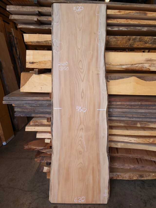 【アウトレット】Ｋ-８７７　欅ケヤキ　国産　看板用板　２１２０×６５０【仕上げ加工済】【天然乾燥材】