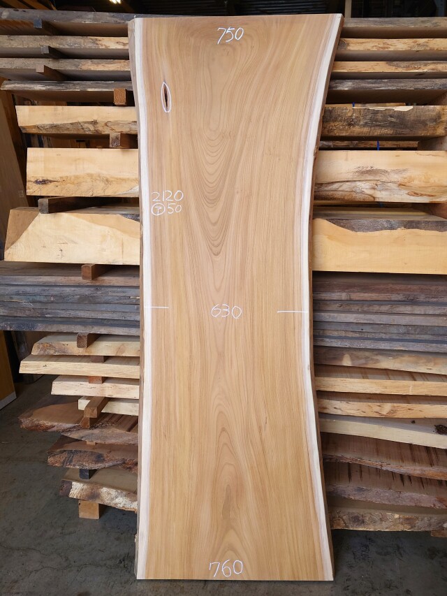 Ｋ-８７８　欅ケヤキ　国産　看板用板　２１２０×７５０【仕上げ加工済】【天然乾燥材】