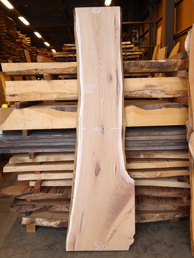 Ｋ-８８２　欅ケヤキ　国産　看板用板　２２８０×５５０【仕上げ加工済】【天然乾燥材】