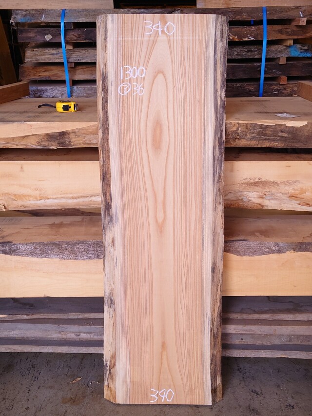 Ｋ-８９０　欅ケヤキ　国産　看板用板　１３００×３５０【仕上げ加工済】【天然乾燥材】