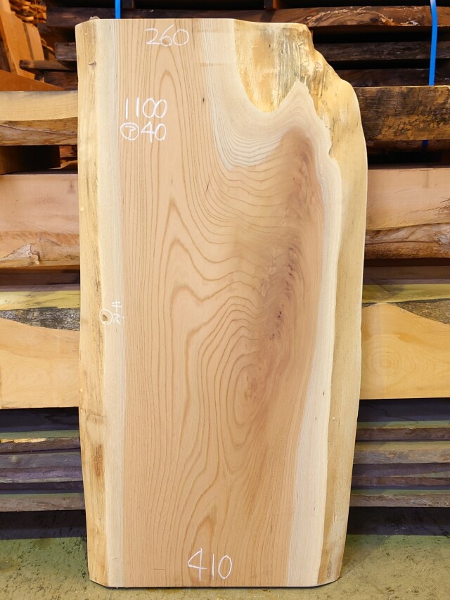 Ｋ-８９４　欅ケヤキ　国産　看板用板　１１１０×４５０【仕上げ加工済】【天然乾燥材】