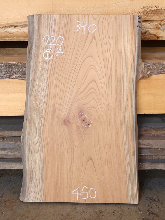 Ｋ-８９８　欅ケヤキ　国産　看板用板　７２０×４５０【仕上げ加工済】【天然乾燥材】