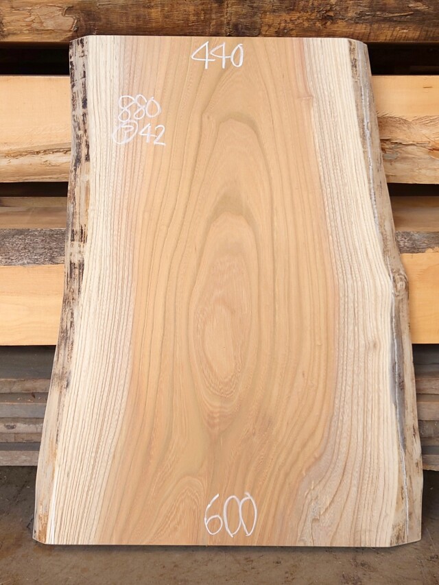 Ｋ-８９９　欅ケヤキ　国産　看板用板　８８０×６００【仕上げ加工済】【天然乾燥材】