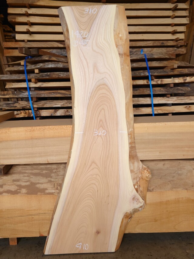 Ｋ-９１１　欅ケヤキ　国産　看板用板　１４２０×４５０【仕上げ加工済】【天然乾燥材】