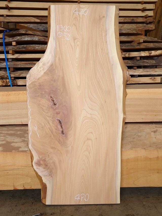 Ｋ-９１２　欅ケヤキ　国産　看板用板　１３００×５００【仕上げ加工済】【天然乾燥材】