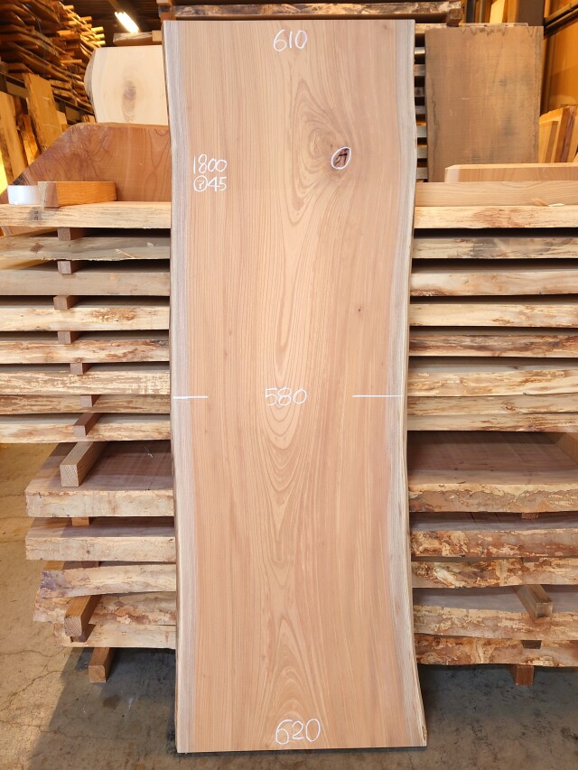 Ｋ-９２５　欅ケヤキ　国産　看板用板　１８００×６５０【仕上げ加工済】【天然乾燥材】