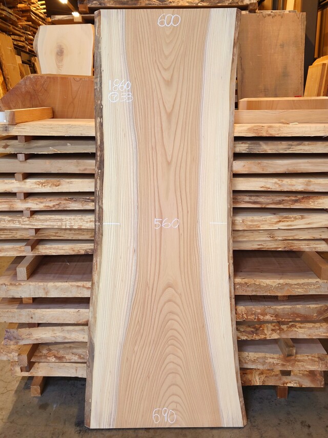 Ｋ-９２６　欅ケヤキ　国産　看板用板　１８６０×７００【仕上げ加工済】【天然乾燥材】