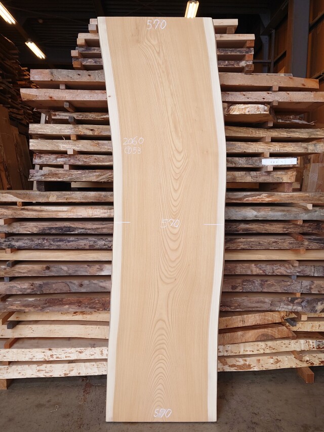 Ｋ-９２８　欅ケヤキ　国産　看板用板　２０６０×５８０【サンダー加工済】【天然乾燥材】