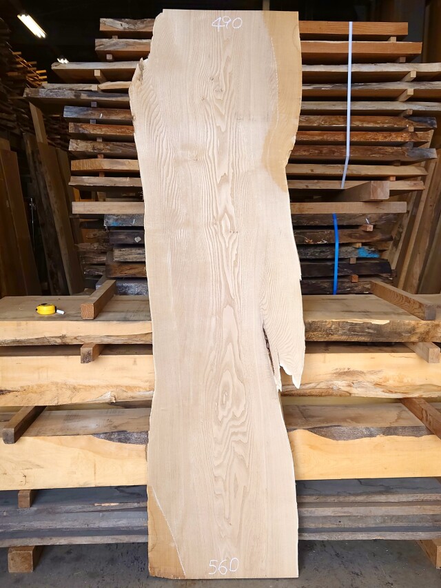 KU-174 栗クリ 国産 天然耳付き板 2100×550【天然乾燥材