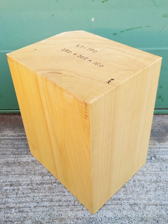 ＫY-１９０　榧カヤかや　国産　彫刻用材　２５０×２０５×１６０【天然乾燥材】