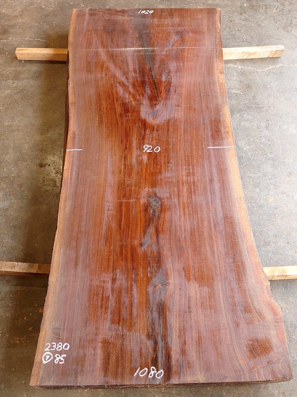 アウトレットＷＯ-１６０　ブラックウォールナット　天然耳付き板　２３８０×１０００　天然乾燥材