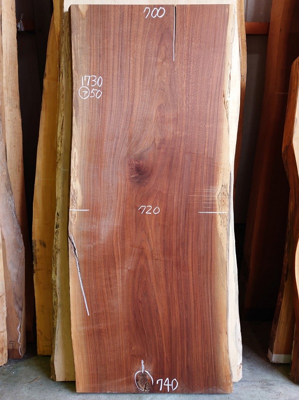 ＷＯ-１７０　ブラックウォールナット　テーブル用一枚板　１７３０×７５０　電気カンナ加工【天然乾燥材】