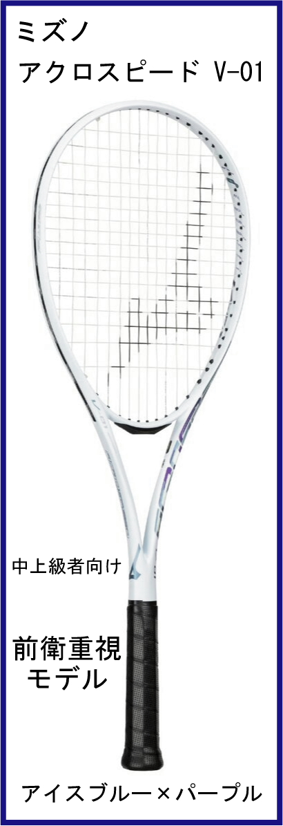【新デザインラケット】 ミズノ ACROSPEED V-01 アクロスピード V-01 (アイスブルー×パープル) 【2025年12月発売】