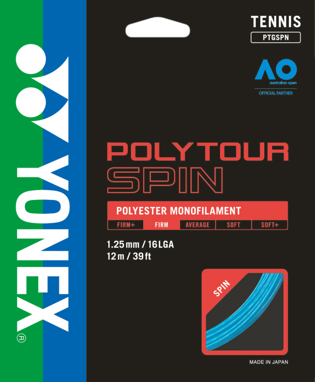 ヨネックス　POLYTOUR SPIN 125　ポリツアースピン 125