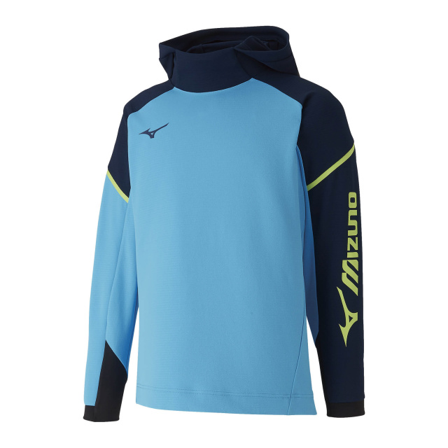 【SALE】　ミズノ　スウェットパーカー　(ブルーアトール)　(Sサイズ)　【廃番商品】