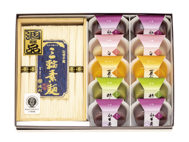 涼菓撰（水羊羹10・三輪素麺1）｜天平庵
