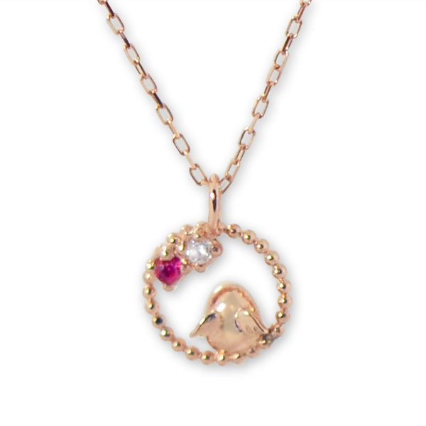 １4Kgf 天然石ネックレス　ピンクレッドルビーのリップとキャンディ*^^* 14Kgf 天然石ネックレス ピンクレッドルビーのリップと