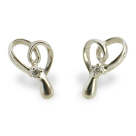【在庫限り!】愛のしずく　ハートシルバーピアス　【MIE3122CZ】 Mirai Tenshi