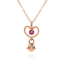 ◆納期約4週間◆天使の卵　～amulet～　K10ピンクゴールドペンダント（ハートモチーフ）　【天使1717R】