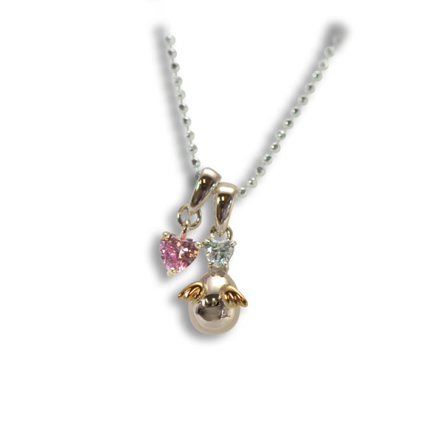 映画化記念 ハートチャーム ピンクシルバーネックレス 可愛いアクセサリー 天使の卵 通販本店