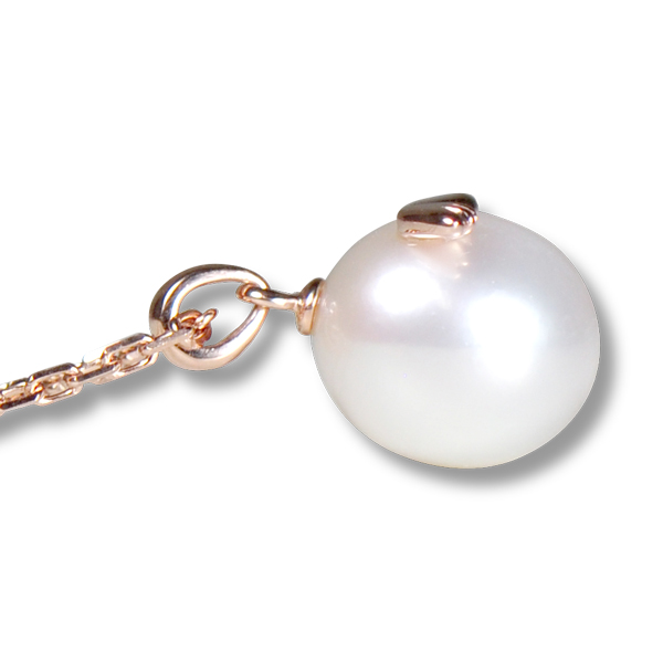 天然パールネックレス(羽：ピンクゴールド加工) ｜可愛いアクセサリー 