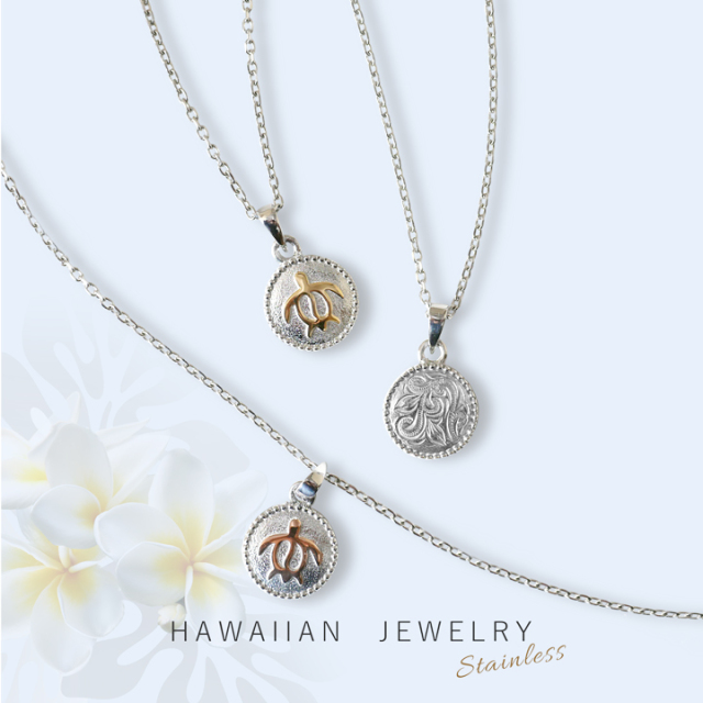 ハワイアンジュエリー ホヌコインネックレス レディース メンズ ［金属  