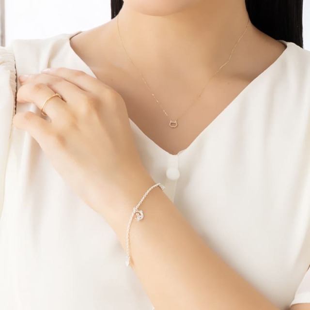 Crescent Moon 三日月とネコ シルバーブレスレット Angel Friends 未来