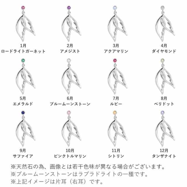 天使の羽ばたき 誕生石シルバーピアス【MIE3106D】