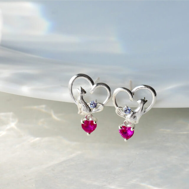 ◇誕生石対応◇Twinkle Cat トゥウィンクルキャット シルバーピアス