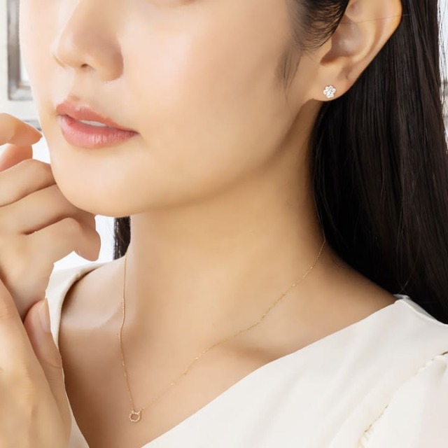 選べる誕生石】ネコ＆にくきゅう アシンメトリーピアス【MIE3131BS】